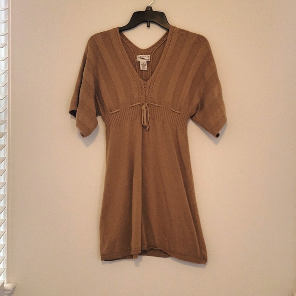 M.S.S.P. MAX STUDIO Tan Mini Sweater Dress Size S